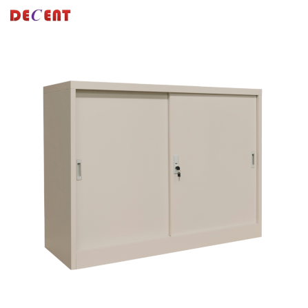 ตู้เอกสารเหล็กบานเลื่อน DECENT รุ่น M1-4 สีครีม ทึบเตี้ย 120 ซม._3